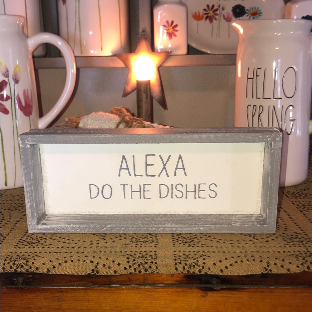 Quill to Paper ALEXA DO THE DISHES Rustic Wood Sign